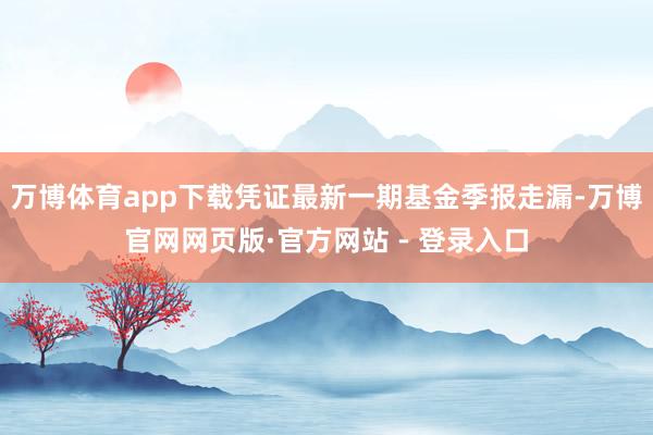 万博体育app下载凭证最新一期基金季报走漏-万博官网网页版·官方网站 - 登录入口