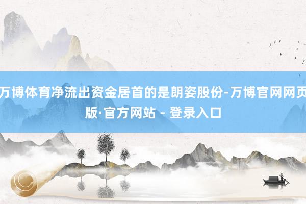 万博体育净流出资金居首的是朗姿股份-万博官网网页版·官方网站 - 登录入口